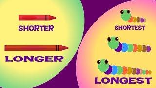 Longer and Shorter & Longest and Shortest  Comparison for Kids  Learn Pre-School Concepts