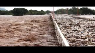 Coyuca de Catalán antes y durante la inundacion Puente Miguel Aleman