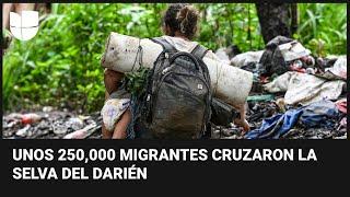 Unos 250000 migrantes en su mayoría venezolanos cruzaron la selva del Darién en el 2022