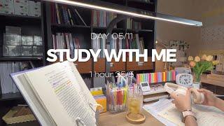 STUDY WITH ME 1 hour pomodoro 255 with music