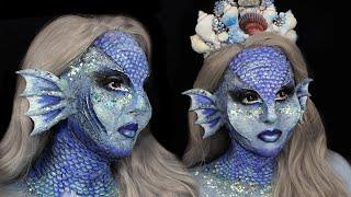 Mermaid Makeup Tutorial - DIY Prosthetic Scales and Siren Ears