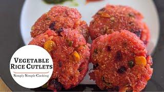 Veg Rice Cutlets  Beetroot Cutlet Recipe  How to Make Cutlet with Rice Beetroot Tikki Recipe