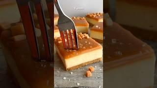 Easy Caramel Cheesecake Bars #recipe #dessert #baking