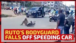 Rutos Bodyguard Falls Off Speeding Car