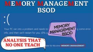 Memory management error Windows 10  Stopcode memory management Windows 10