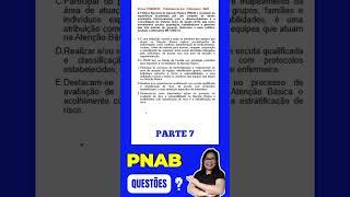 PARTE 7 PNAB 2017 EM PROVAS DE CONCURSOS  ‍  #SHORTS #enfermeiraconcurseira #concursopublico