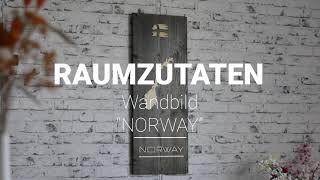 Raumzutaten Wandbild Holz 30x80cm skandinavisch NORWAY