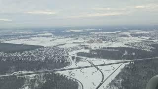 Approach and landing in Vnukovo airport Moscow. 11th February 2024