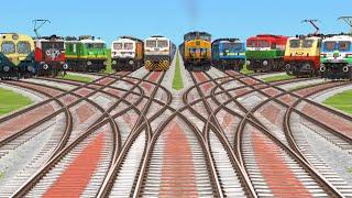 Trains Crossing By Bumpy Forked Railroad️ Crossing tracks Trains Crossing 6 July 2024