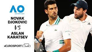 Novak Djokovic v Aslan Karatsev  Australian Open 2021 - Highlights  Tennis  Eurosport