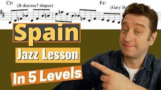 Spain - A Jazz Improv Lesson in 5 Levels Chick Corea