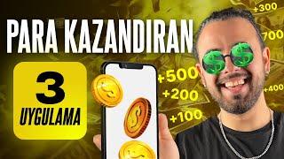 PARA KAZANDIRAN 3 MOBİL UYGULAMA 2024 Telefondan Para Kazanma Yolları