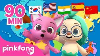 ALL  World Tour Series  Animation & Cartoon Compilation  Virtual Tour for kids  Pinkfong