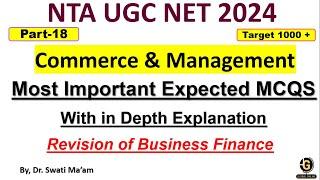 COMMERCE PYQS  I Business Finance & Financial Management I UGC NET 2024 II Commerce & Management