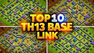 Top 10 Strongest TH13 Base Link  Best Town Hall 13 TrophyWarHybrid Base  Clash of Clans