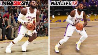 NBA 2K21 NEXT GEN vs NBA LIVE 19 COMPARISON PART 1