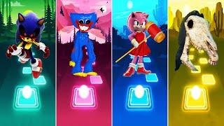 Sonic exe  Vs  Huggy Wuggy  Vs  Amy Rose  Vs  Long Horse   Tiles Hop EDM Rush