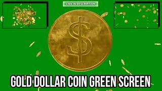 GOLD DOLLAR COIN GREEN SCREEN ANIMATION WITH SOUND