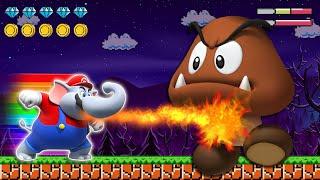 Super Mario Bros. Mario fights the giant Goomba final boss...