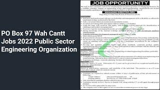 PO Box 97 Wah Cantt Jobs 2022 Public Sector Engineering Organization