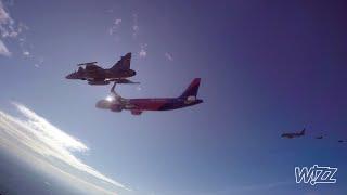 WIZZ x Hungarian Air Force – Low pass over Budapest Airport