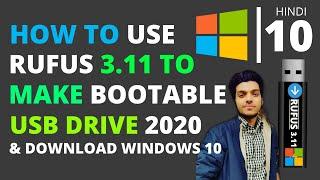 How to Use RUFUS to Create Bootable USB of Windows 10  Rufus bootable USB Windows 10  2024 HINDI