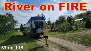 IT CAUGHT FIRE NOT KIDDING RV LIFE. Cuyahoga River Valley NP. HDT RV Travel. Fulltime RV Lifestyle.