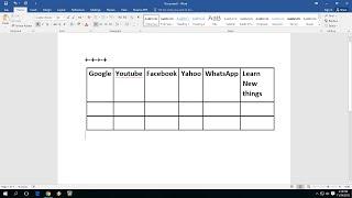 Easiest way to InsertCreate Table in MS Word 2016