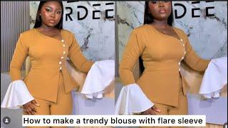 HOW TO MAKE A TRENDY BUSTIER BLOUSE WITH FLARE SLEEVE #bustier #how #viral