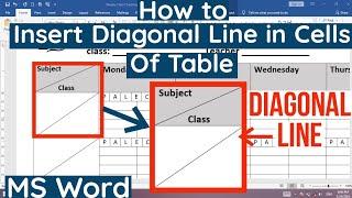 How to Insert Diagonal Line in Table in MS Word  How to Split Table Cell Diagonally in MS Word