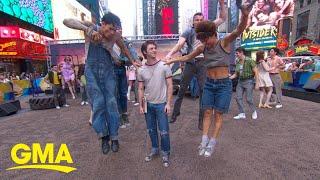 Cast of Broadways The Outsiders perform on GMA