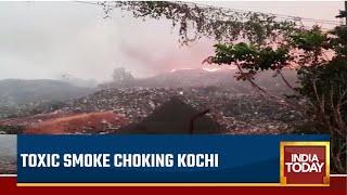 Toxic Smoke Choking Kochi  Blaze At Brahmapuram Waste Plant Fire Rages On For 11 Days