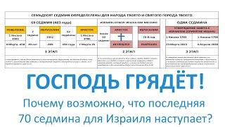 Почему возможно что последняя седмина для Израиля наступает? Господь грядёт Маран-афа