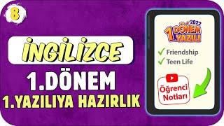 8.Sınıf İngilizce 1.Dönem 1.Yazılıya Hazırlık  #2023