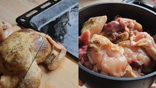 How to clean and cut the whole chicken in 5mints.