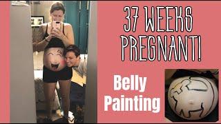 37 Weeks Pregnant Belly Painting  Lesbian Pregnancy  Lauren Michelle