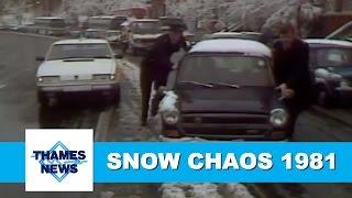 Snow Chaos in London 1981  accident in the snow  Thames News Weather Report TN-81-027-019