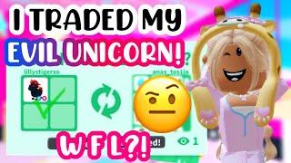 I TRADED MY EVIL UNICORNWAS I OVER? DAY 14 #adoptmeroblox #preppyadoptme #preppyroblox