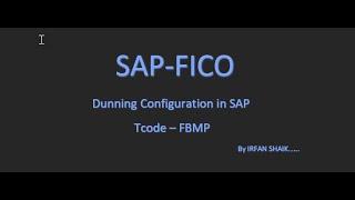 Dunning Configuration in SAP - FBMP