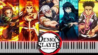 Demon Slayer Kimetsu no Yaiba All Openings 1-5 on Piano FREE MIDI