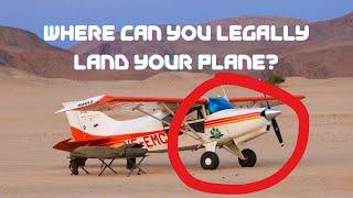 Where can you legally land an airplane