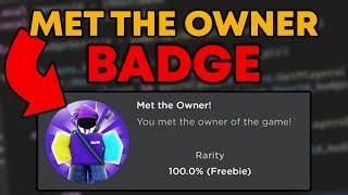 Roblox Studio Met The Owner Badge Tutorial - ROBLOX Scripting Tutorial