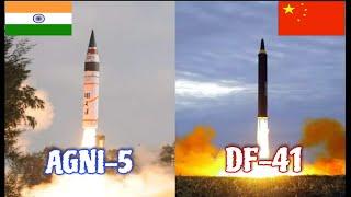 Agni-5 vs Dongfeng-41 Full Comparision in Just 1 Minute  Agni-5 vs Df-41  India  vs China 