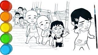 Menggambar dan Mewarnai Temanku Susanti pulang ke Indonesia  Upin & Ipin kreatif anak