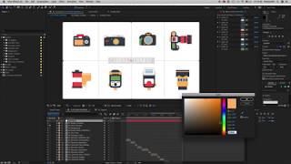 Flat Animated Icons Library - Tutorial After Effects Template