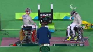 Wheelchair FencingNTOUNIS v TIAN Men’s Individual Sabre A Bronze  Rio 2016 Paralympic Games