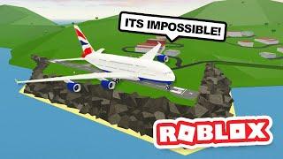 Landing the BIGGEST PLANE on the SMALLEST RUNWAY in ROBLOX PILOT TRAINING FLIGHT SIMULATOR