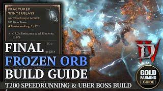 Frozen Orb Conjuration Final Build Guide. Speedfarm T200 & Level 200 Uber Boss Killer -Diablo IV PTR