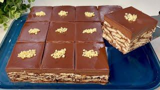 La torta più deliziosa di biscotti e cioccolato - niente COTTURA basta solo 10 minuti