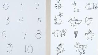 How to draw pictures using numbers  Simple drawing ideas for beginners